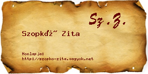 Szopkó Zita névjegykártya