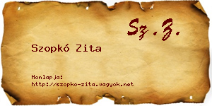 Szopkó Zita névjegykártya