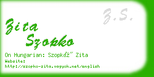 zita szopko business card